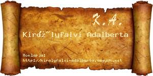 Királyfalvi Adalberta névjegykártya